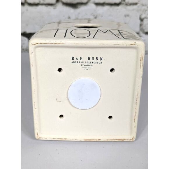 RAE DUNN "HOME" Graphic Square Ceramic Birdhouse #150 - Picture 3 of 3